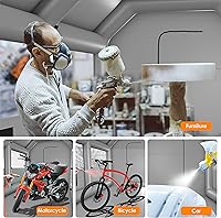 Vista 6 de QILEBA Cabina de pintura inflable de 20 x 13.5 x 9 pies con soplador de 1100 W, cabina de pintura portátil con sistema de filtro de aire