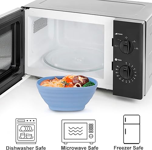 Miniatura 4 de SOUJOY Paquete de 20 cuencos de paja de trigo, cuencos de cereales irrompibles de 20 onzas, cuencos de sopa reutilizables para aperitivos, arroz,