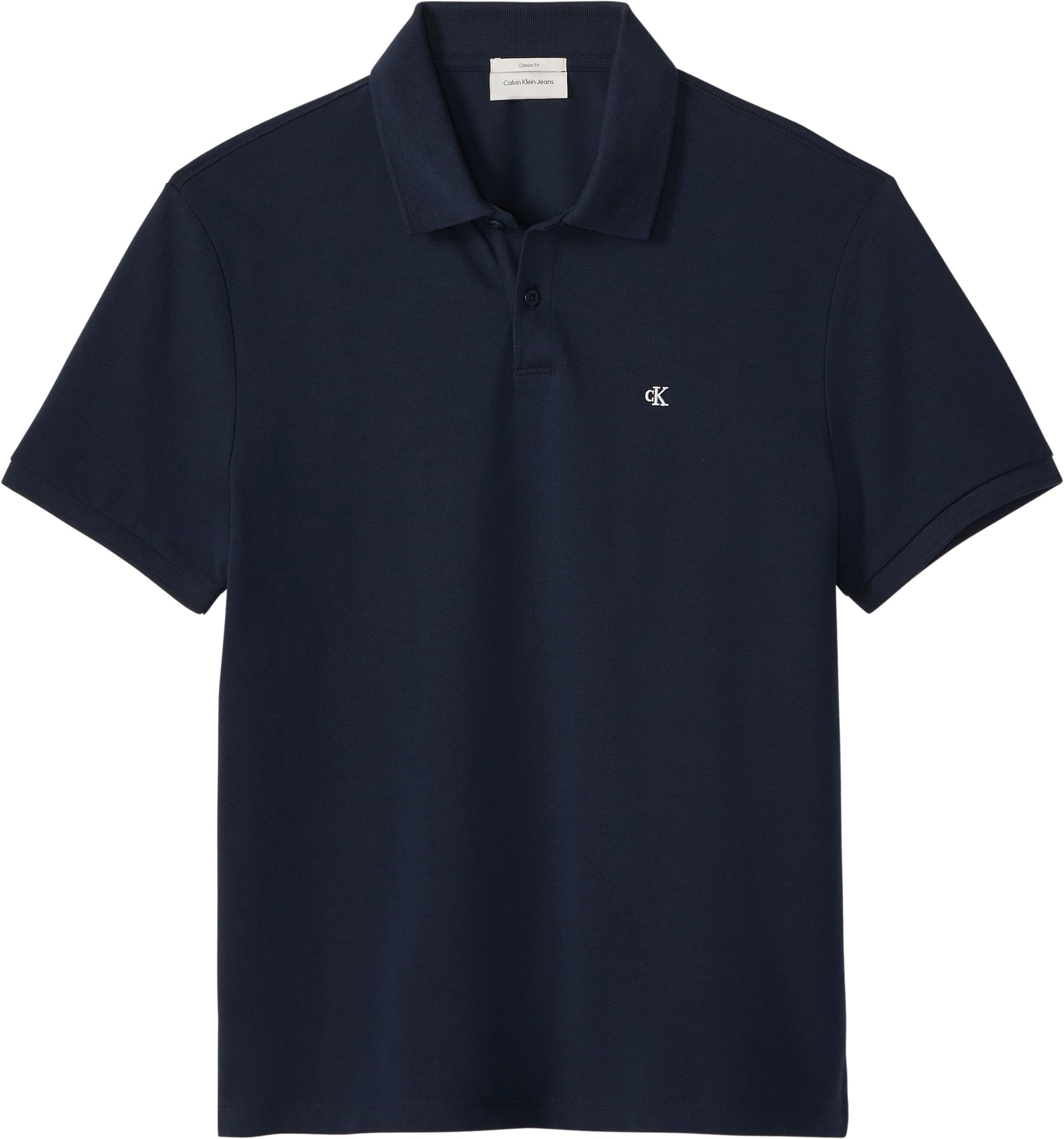 Calvin Klein Herren Poloshirt Kurzarm Monogram Pique aus Baumwolle