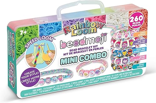 Miniatura 7 de Rainbow Loom Beadmoji Mini Combo  Kit de banda de goma y pulsera de cuentas  Incluye 1800 bandas y 260 cuentas, diseño y creación, a partir de 7 años