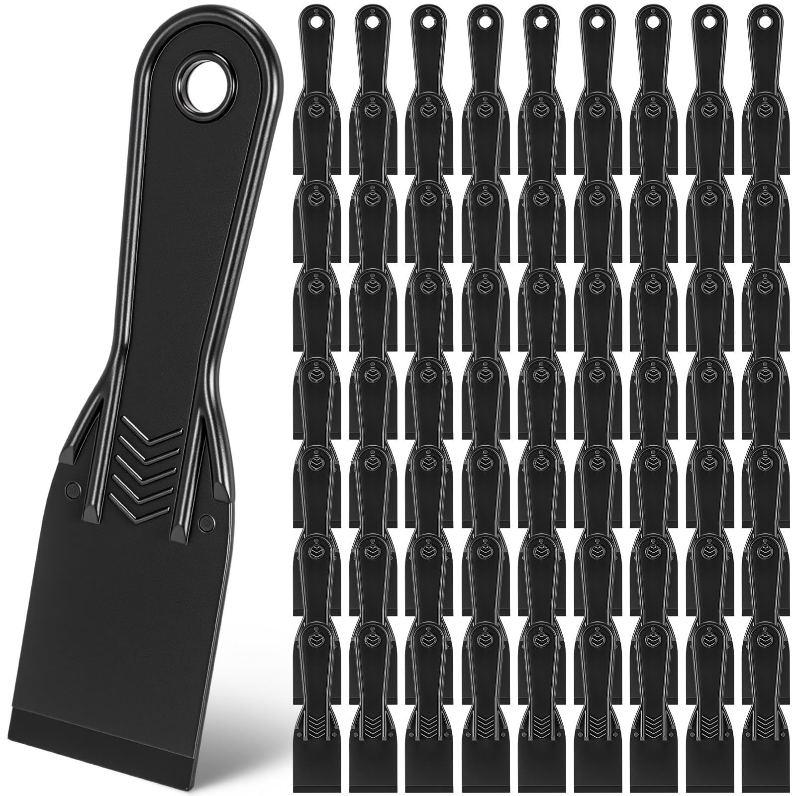 72 Pcs Plastic Putty Knife 2" Flexible Putty Knife Scraper, Black