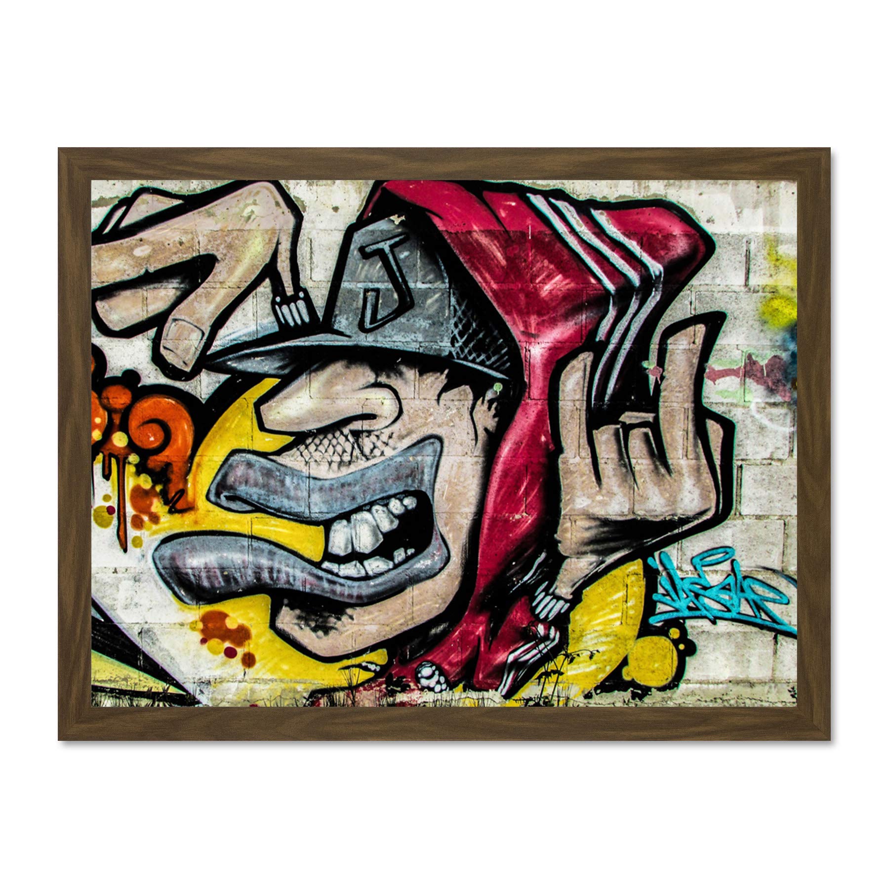 Graffiti Guy Dude Street Art Large Framed Art Print Poster Wall Decor 18x24 inch