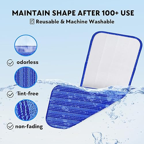 Miniatura 5 de Almohadillas reutilizables para trapeador compatibles con Swiffer PowerMop, almohadillas de microfibra de 15 pulgadas, repuestos lavables para mopa