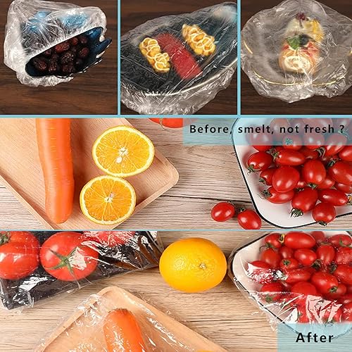 Miniatura 6 de 200 bolsas de conservación de alimentos para conservar alimentos elásticos sellan cubiertas ajustables para tazones, para comida sobrante y
