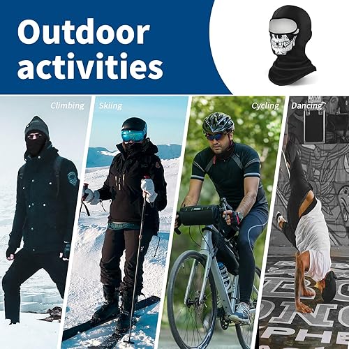 Miniatura 149 de YESLIFE Máscara de esquí, máscara facial para hombres y mujeres, esquí, snowboard, motocicleta, protección UV y protección contra el viento 6 Negro