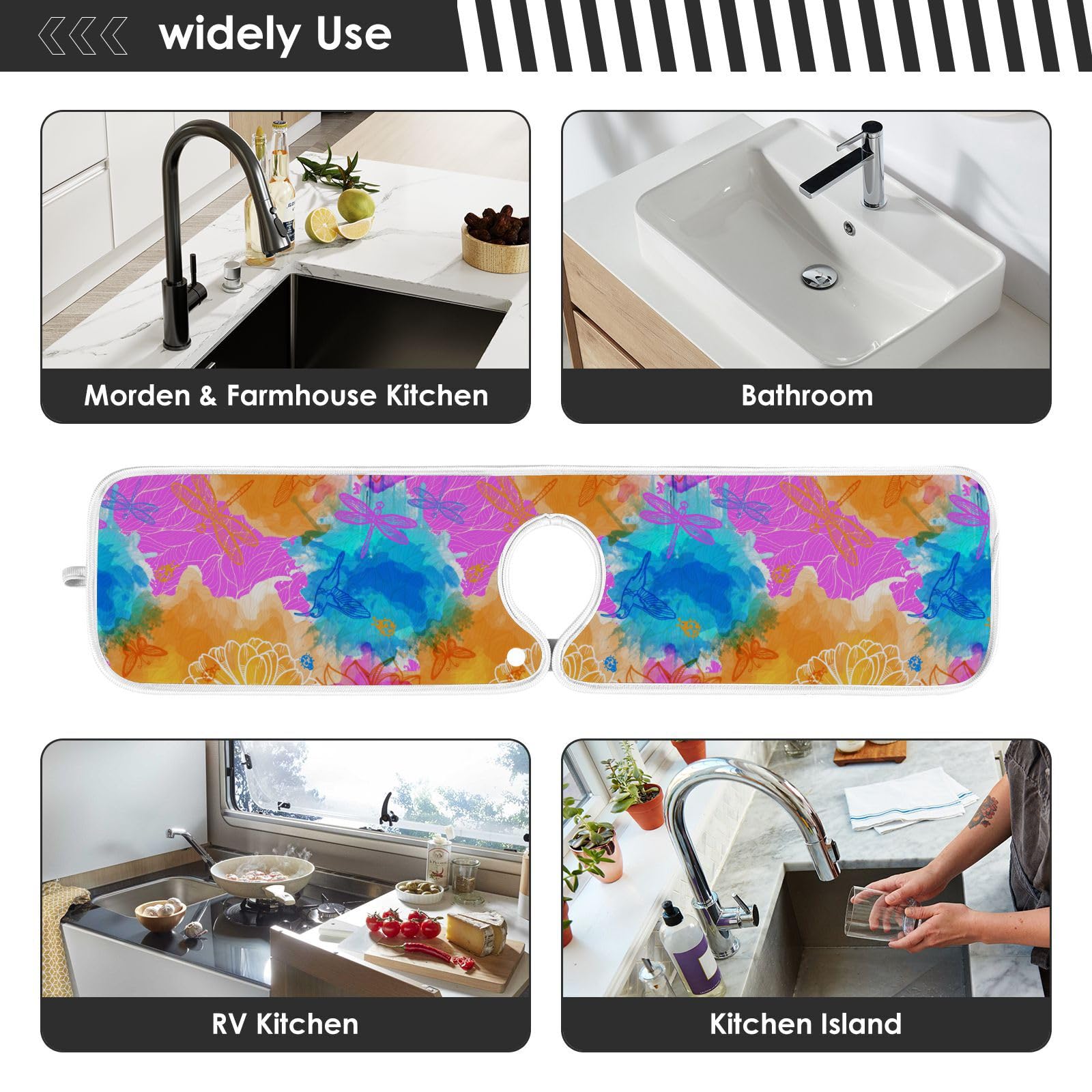 Set 2 Tappetini Da Cucina Con Volpe Ad Acquerello - Morbidi, Assorbenti E Lavabili (50x70cm + 50x120cm)