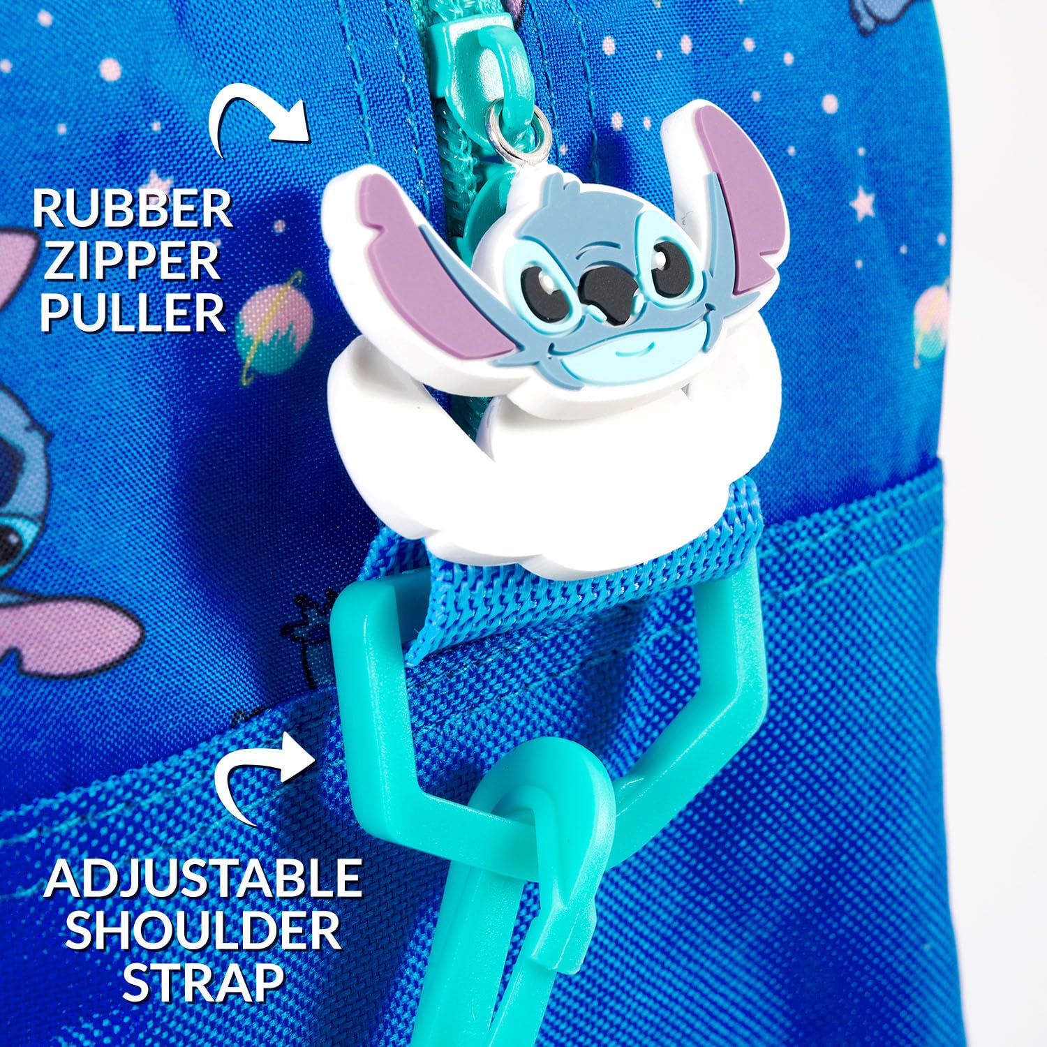 PERLETTI Borsone da Viaggio Stitch Bambino Bambina - Borsa Palestra Bambini Sacca Sportiva Blu con Tracolla - Borsa Sport Travel Bag Bimbo Bimba Asilo Elementari Capiente - Dimensioni 28x41,5x21cm