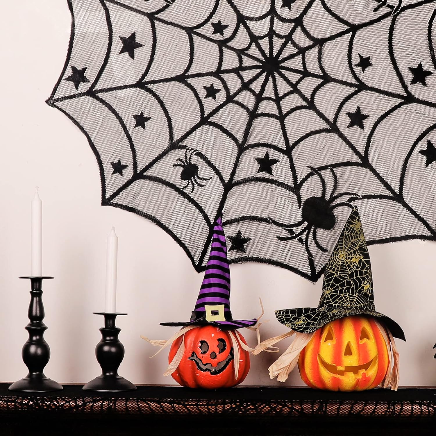 Flash Deals - 80% OFF Pawliss Halloween Decorations Indoor, Black Lace Party Decor, Bat Window Curtains, Spider Web Fireplace Mantel Scarf Cover, Spiderweb Table Topper Tablecloth, Set of 4 Best Cyber Deals 🔥 Pawliss Halloween Decorations Indoor, Black Lace Party Decor, Bat Window Curtains, Spider Web Fireplace Mantel Scarf Cover, Spiderweb Table Topper Tablecloth, Set of 4