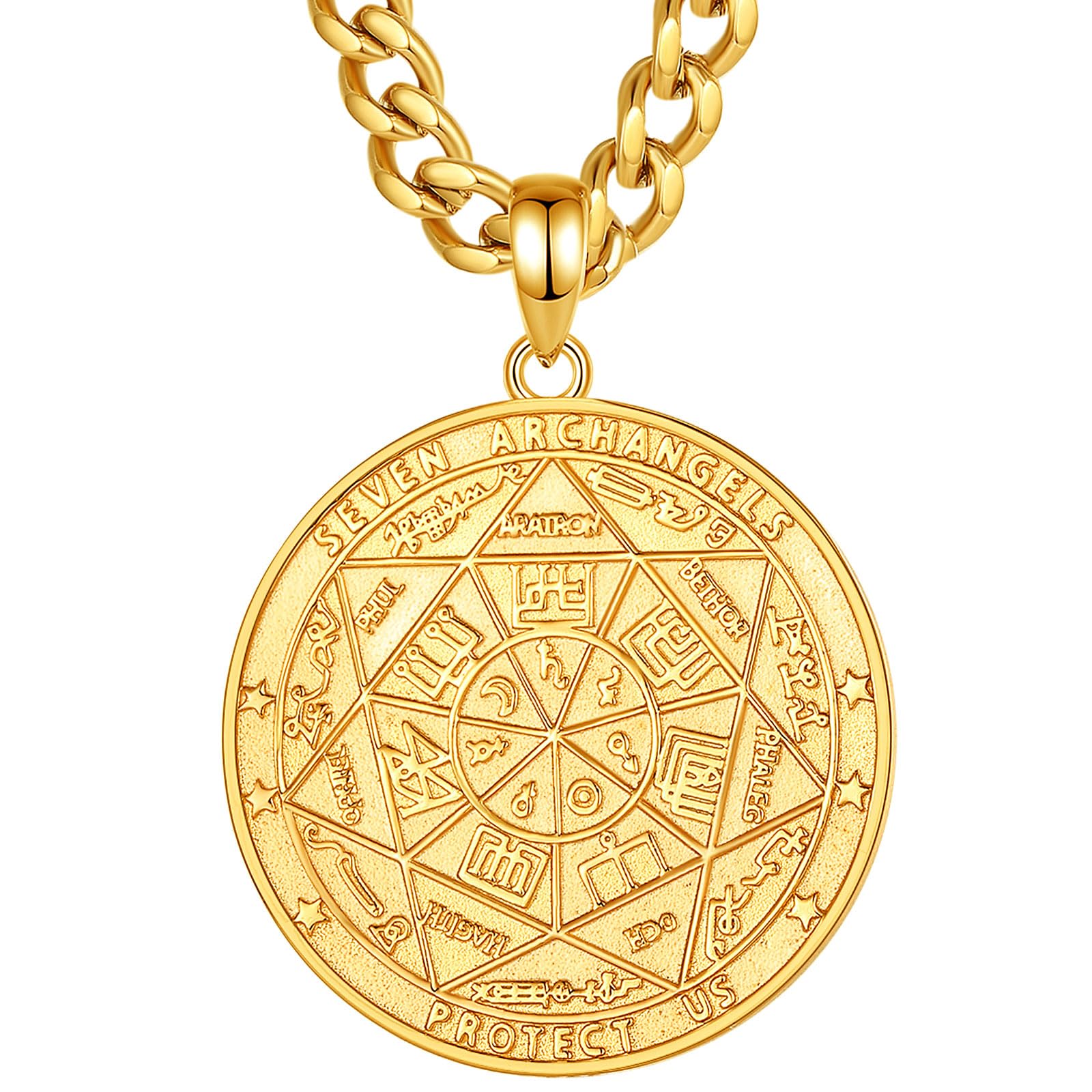 INFUSEU Unique Religious Gifts for Men Women, St. Michael/St. Christopher/St. Benedict/Virgin Mary Pendant Necklaces