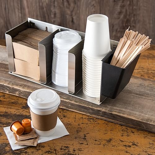 Miniatura 9 de San Jamar Organizador de tapa con divisores ajustables para restaurantes y comida rápida, plástico, 14.5 pulgadas, plateado