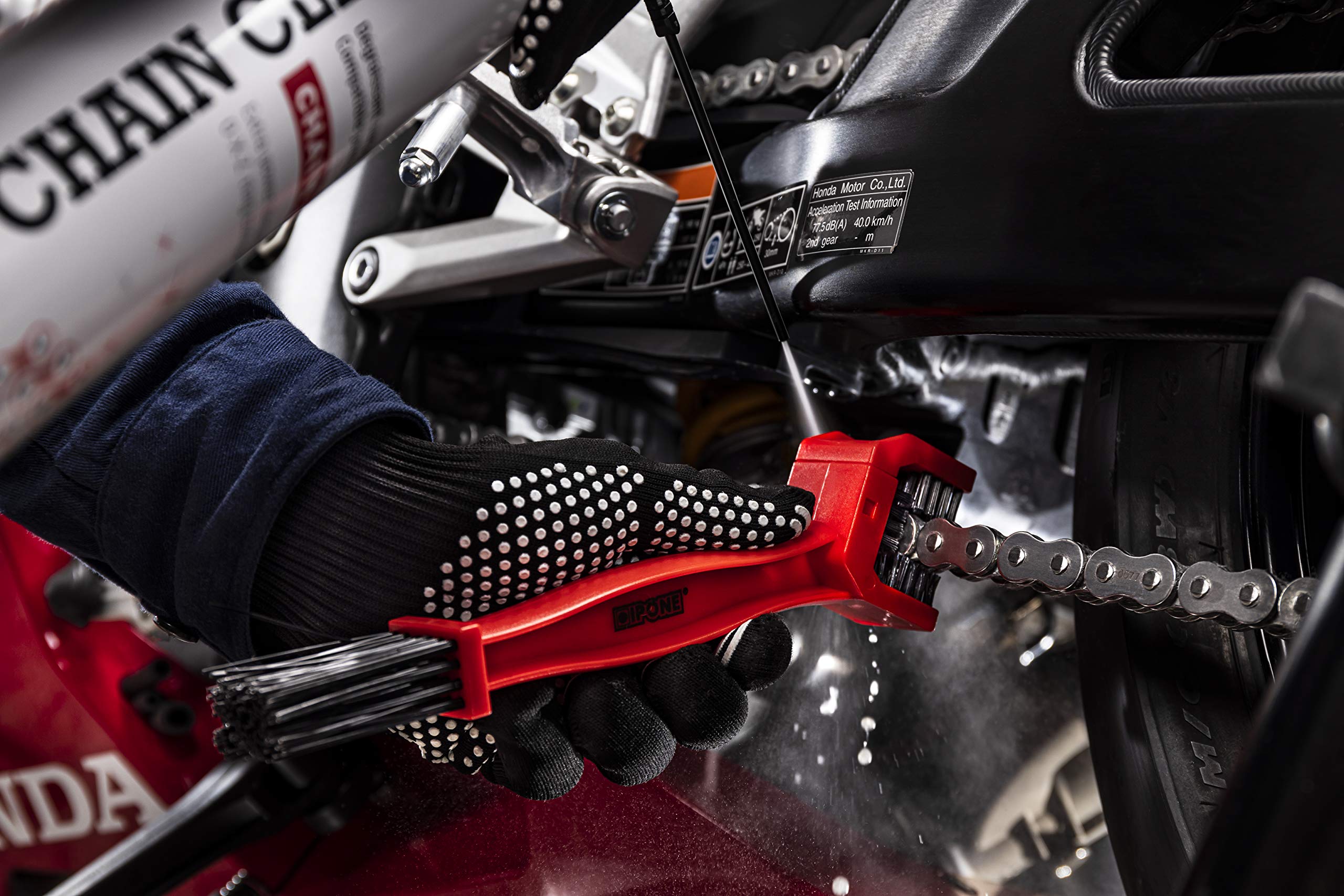 IPONE - Reinigungsset für Geländemotorräder - Chain Cleaner 750ml + X-Trem Chain Off-Road 750ml + Kettenbürste | Universell einsetzbar