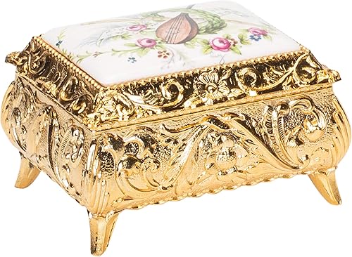 Splendid Green Cameo Music BoxJewelry Box in Rectangular Shape Crystallized With Swarovski Elements playing Fur Elise