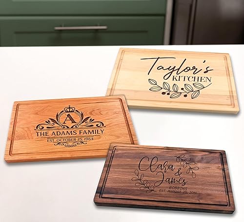 Miniatura 8 de Tabla de cortar personalizada Mr and Mrs Regalo de boda para pareja, tabla de cortar arqueada personalizada, regalos de inauguración de la casa