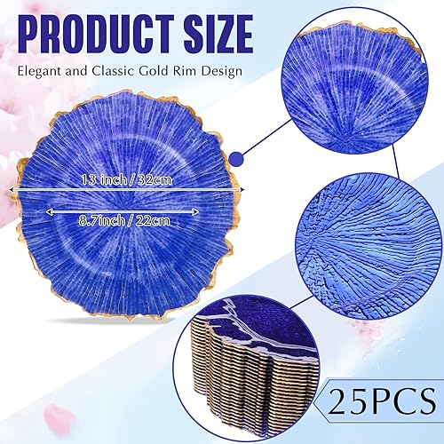 Miniatura 2 de Didaey Paquete de 25 platos de carga de 13 pulgadas de plástico a granel, platos redondos decorativos para el hogar, cocina, vacaciones, boda,