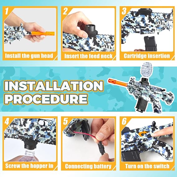 JANNIRESS Electric Blaster Toys Eco-Friendly Splatter Ball Blaster,Automatic Outdoor Games Toys for Activities Team Game