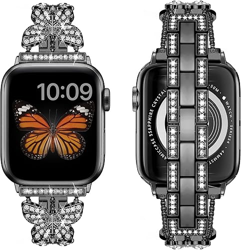 Miniatura 2 de Apple Watch - Correa de metal compatible con Apple Watch Series 9, 8, SE, 7, 6, 5, 4, 3, 2, Ultra 2, correas para iWatch para mujer, correas de