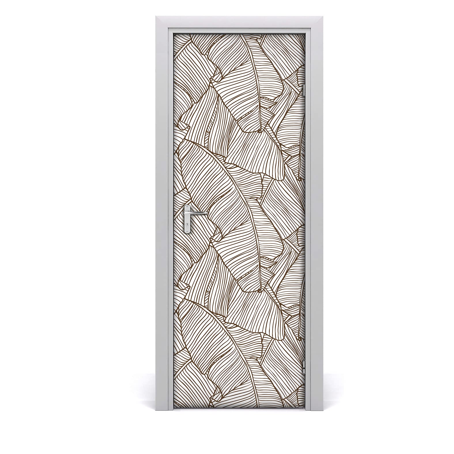 Papier peint sur la porte autocollant 77x200 étiquette Magic-Stick décoration murale marron