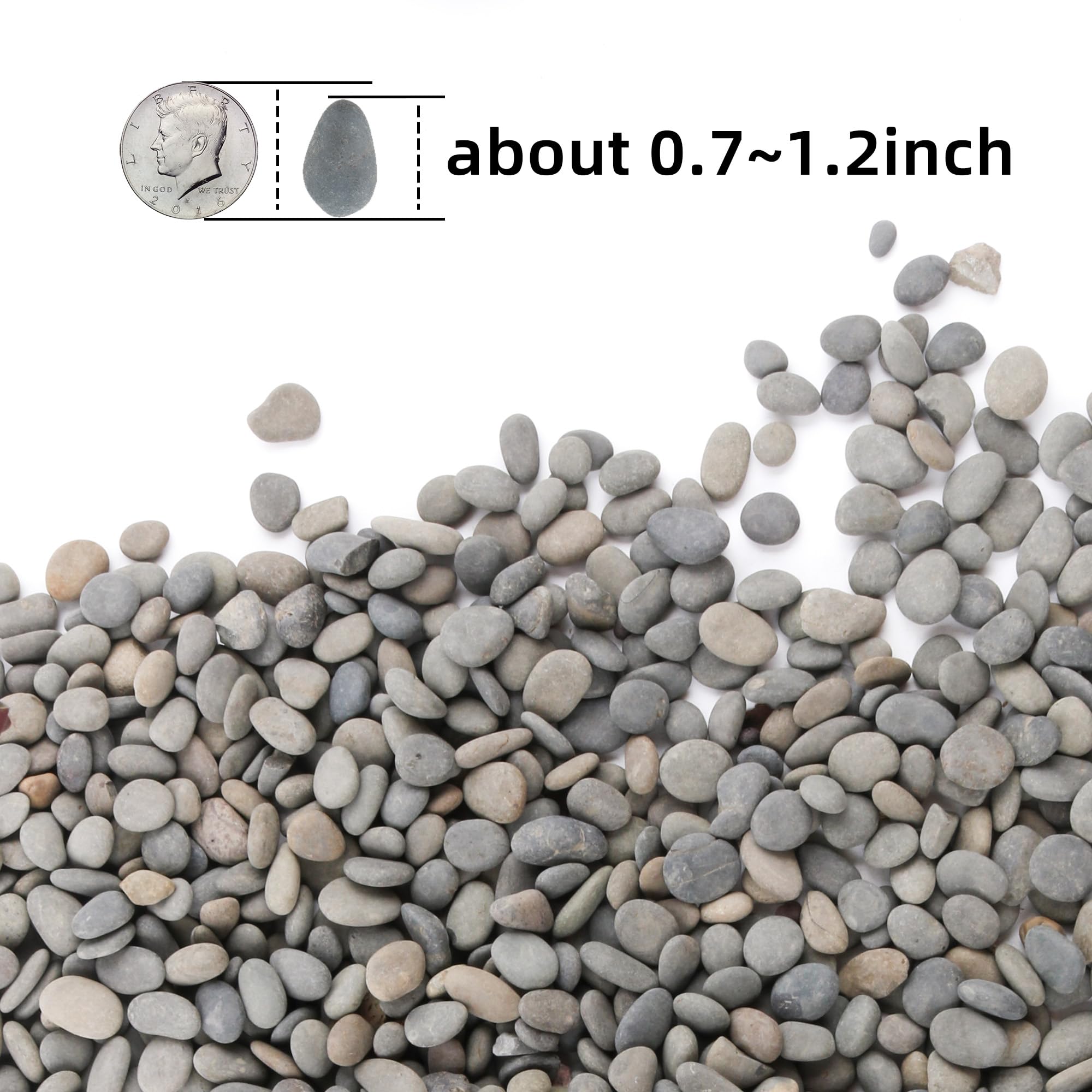 Snapklik.com : 2.4lb Black Rocks For Plants, Decorative River Rocks For ...