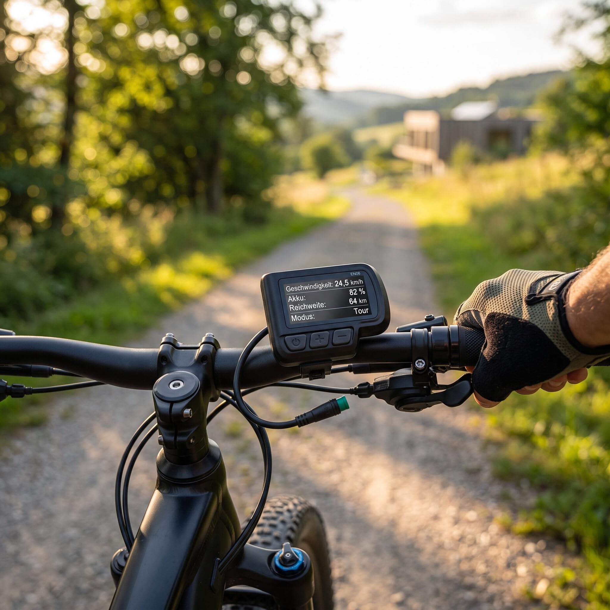 Ejoyous Display LCD per Bici Elettrica, Display per Bici Elettrica EN06 con Display della velocità di Alimentazione USB per Connettore Impermeabile per Scooter da Mountain Bike per Bici