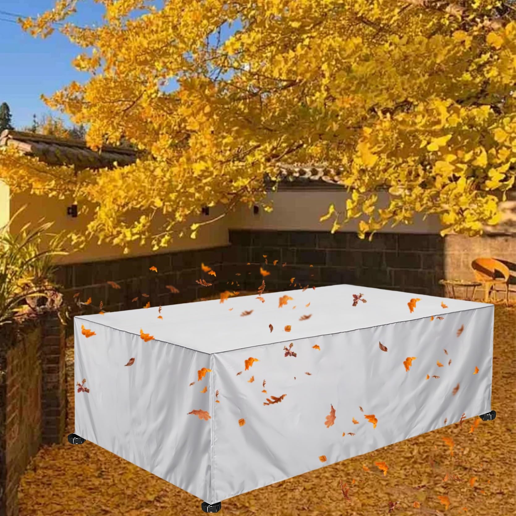 Housse De Protection Pour Table De Jardin 200x80x105 Cm - Tissu Oxford 420D Imperméable - Anti-UV, Coupe-vent