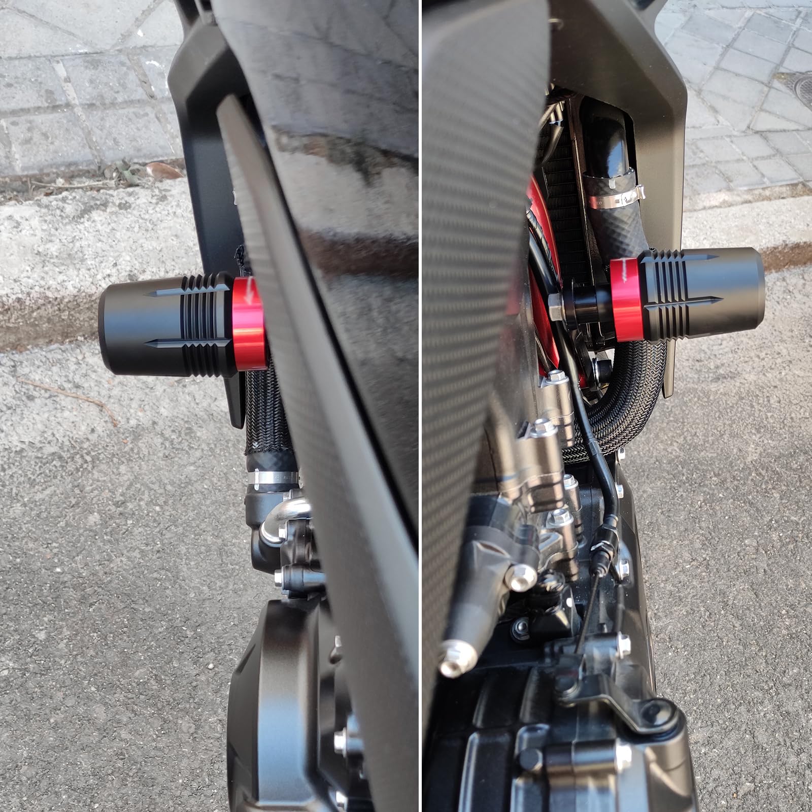 MOWOK Tamponi Paratelaio Moto Accessori per CB750 CB 750 HORNET CB1000 SP 2025 2023 2024 TRANSALP XL 750 Anti Caduta Protezione Cursori telaio transalp750 (rosso)