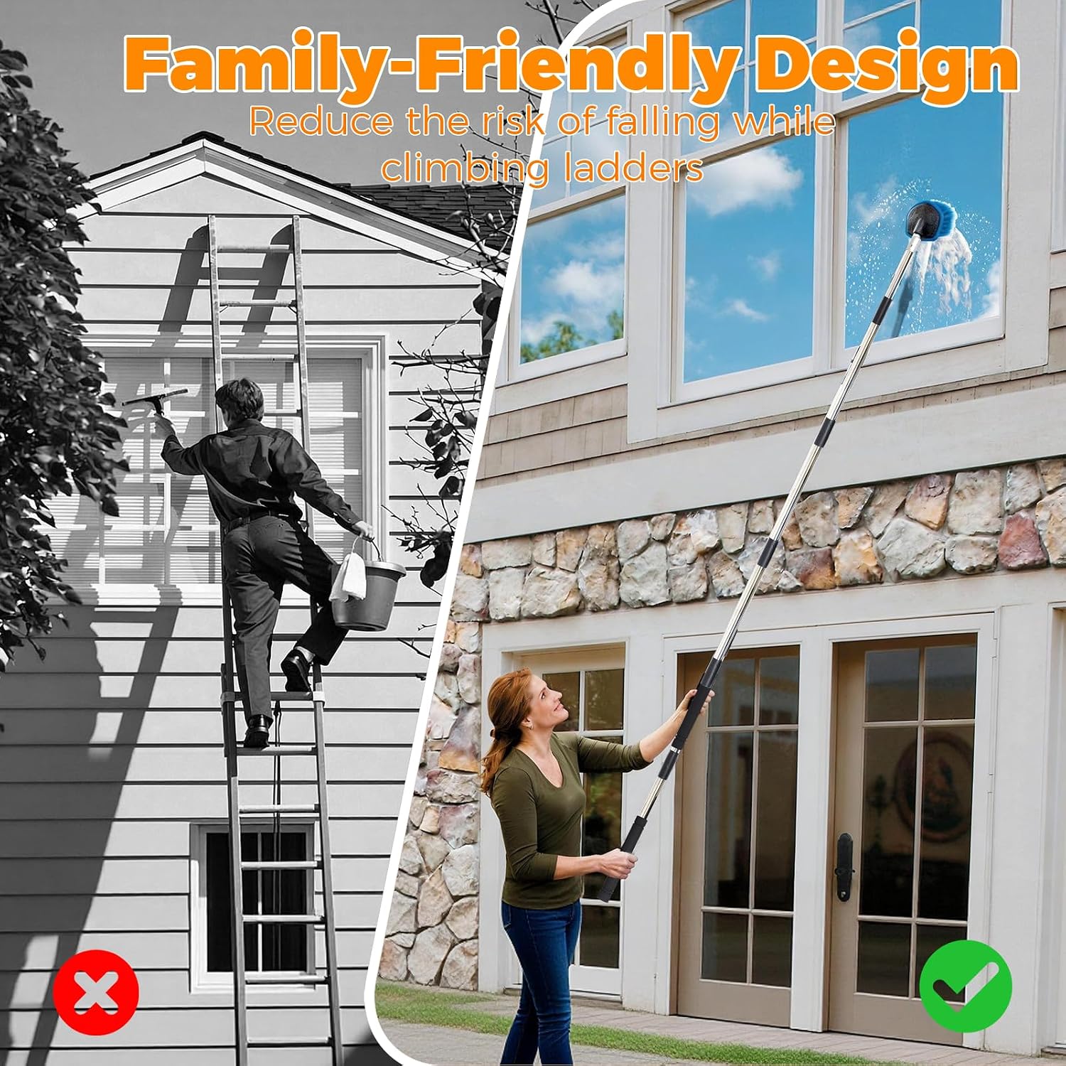 Multi-Purpose Telescopic Rod，Paint Extension Pole 3-12 feet Pole Outdoor, Spray Paint Roller, Cleaning Extension Pole and Chandelier Replacement