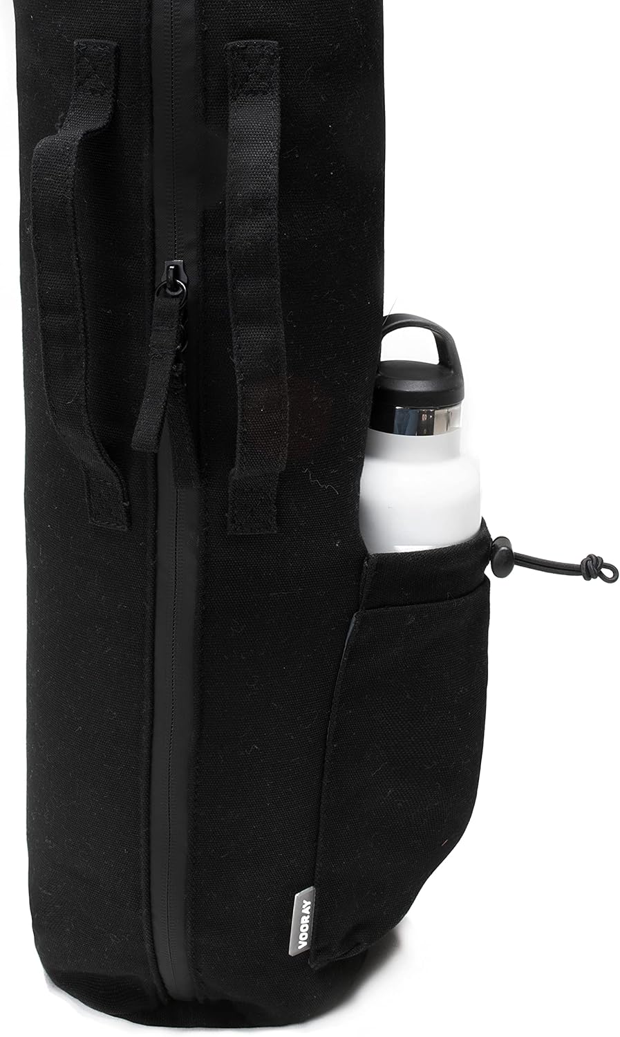 VOORAY Avani Yoga Mat Bag with Adjustable Shoulder Strap, Phone Pocket and Water Bottle Holder, Use for Retreats, Commutes, Travel and Storage, 15L Size fits Most Standard Mats - Black