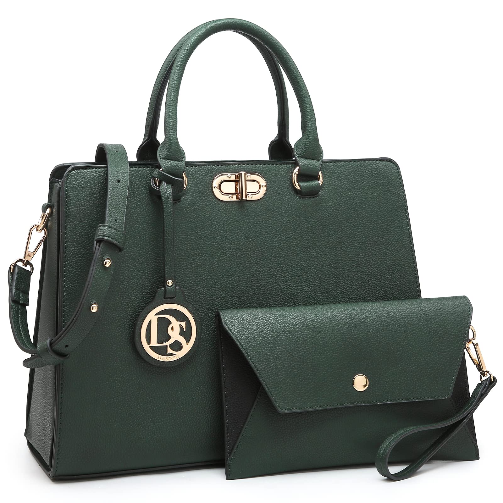 DaseinWomen Handbags Purses Ladies Work Purse Satchel Tote Top Handle Shoulder Bags with Matching Clutch