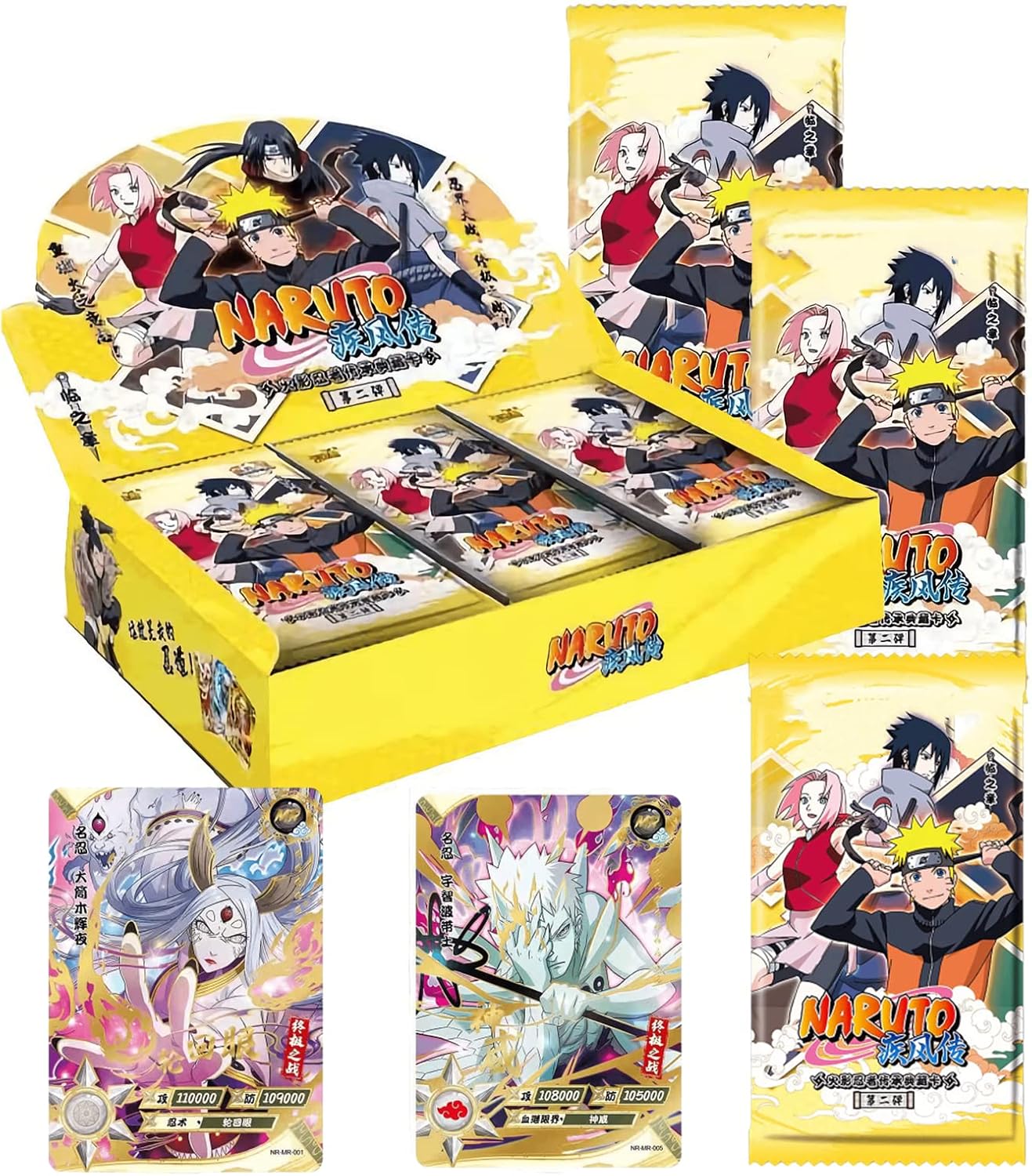 Great Smile Naruto Card segunda edición Naruto TCG Blister Booster Pack Box - Naruto Shippuden Naruto Card Game Series Booster Box 36 paquetes - 5 Karten / paquete