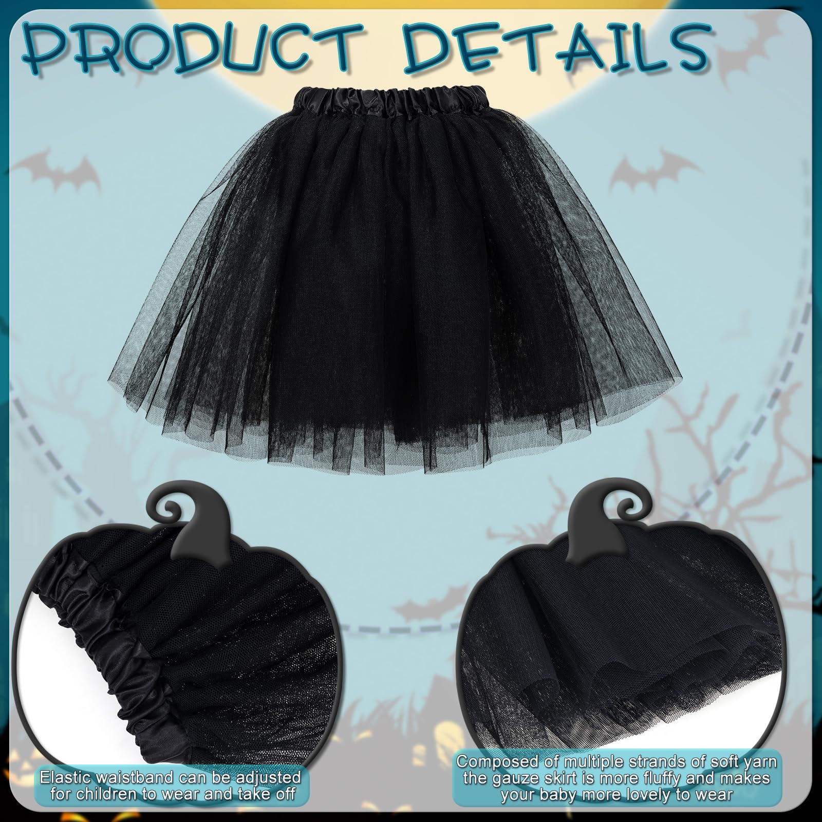 Costume Pipistrello per Bambine 2 Pz, Pipistrello Tulle Mantello e Cerchietto Pipistrello, Costumi Halloween Bambini Costume Vestito Vampira Bambina Halloween Mantello per Feste di Cosplay Carnevale