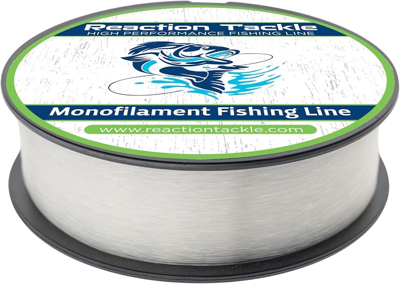 Línea de pesca monofilamento Reaction Tackle - Línea mono de nailon premium, fuerte y resistente a la abrasión, baja memoria para lanzamientos largos y suaves - agua dulce y salada
