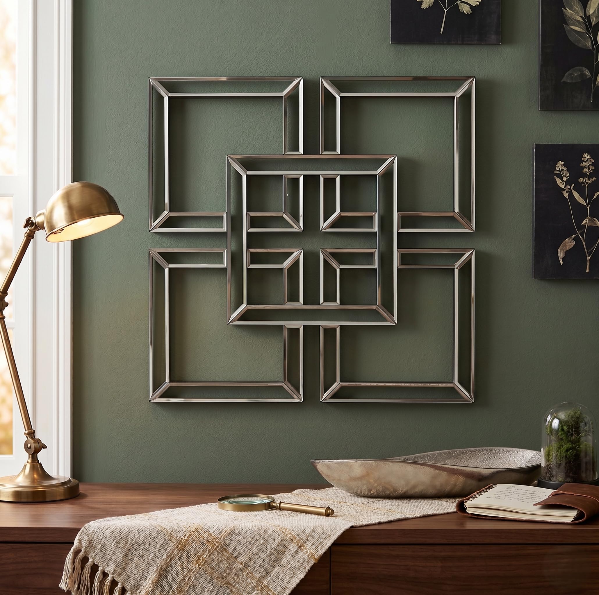 Deenz Decorative Geo Mirror 5 Square Style Stunning Art Décor Wall Mirror Bathroom, Bedroom Any Room Of The House 40X40cm (3)