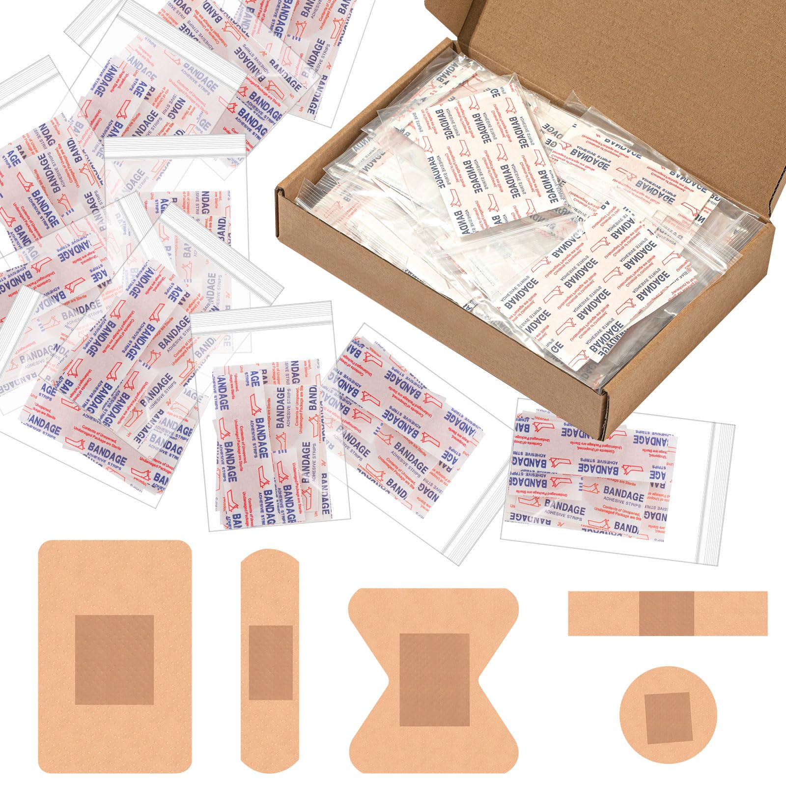 Geiserailie Kit igienico per senzatetto, 1000 pezzi, misure assortite, impermeabili, confezione da 100 pezzi, confezionate singolarmente, pacchetti per la cura dei senzatetto, forniture per case di