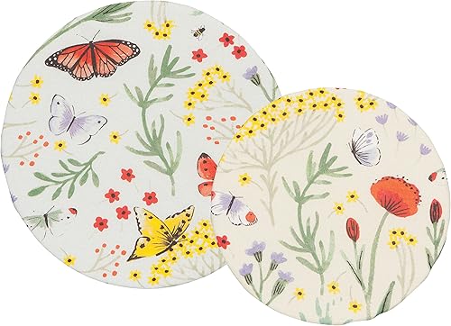 Miniatura 4 de Now Designs Morning Meadow Save It - Juego de 2 fundas reutilizables de algodón para tazones de 7.5 y 9.25 pulgadas