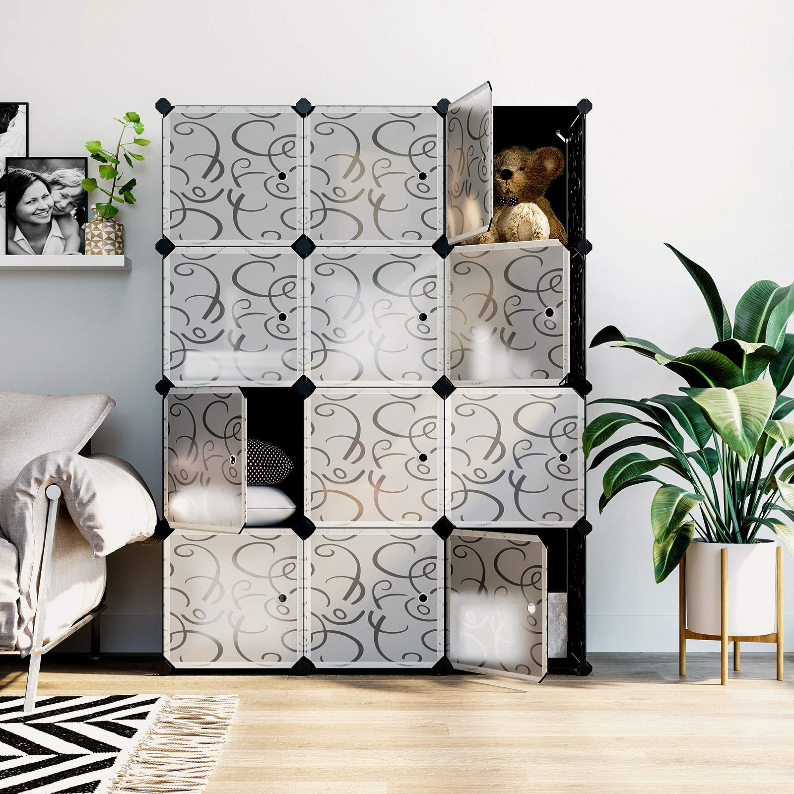 SONGMICS Cube Storage Organizer, 12Cube Closet Storage Shelves, DIY