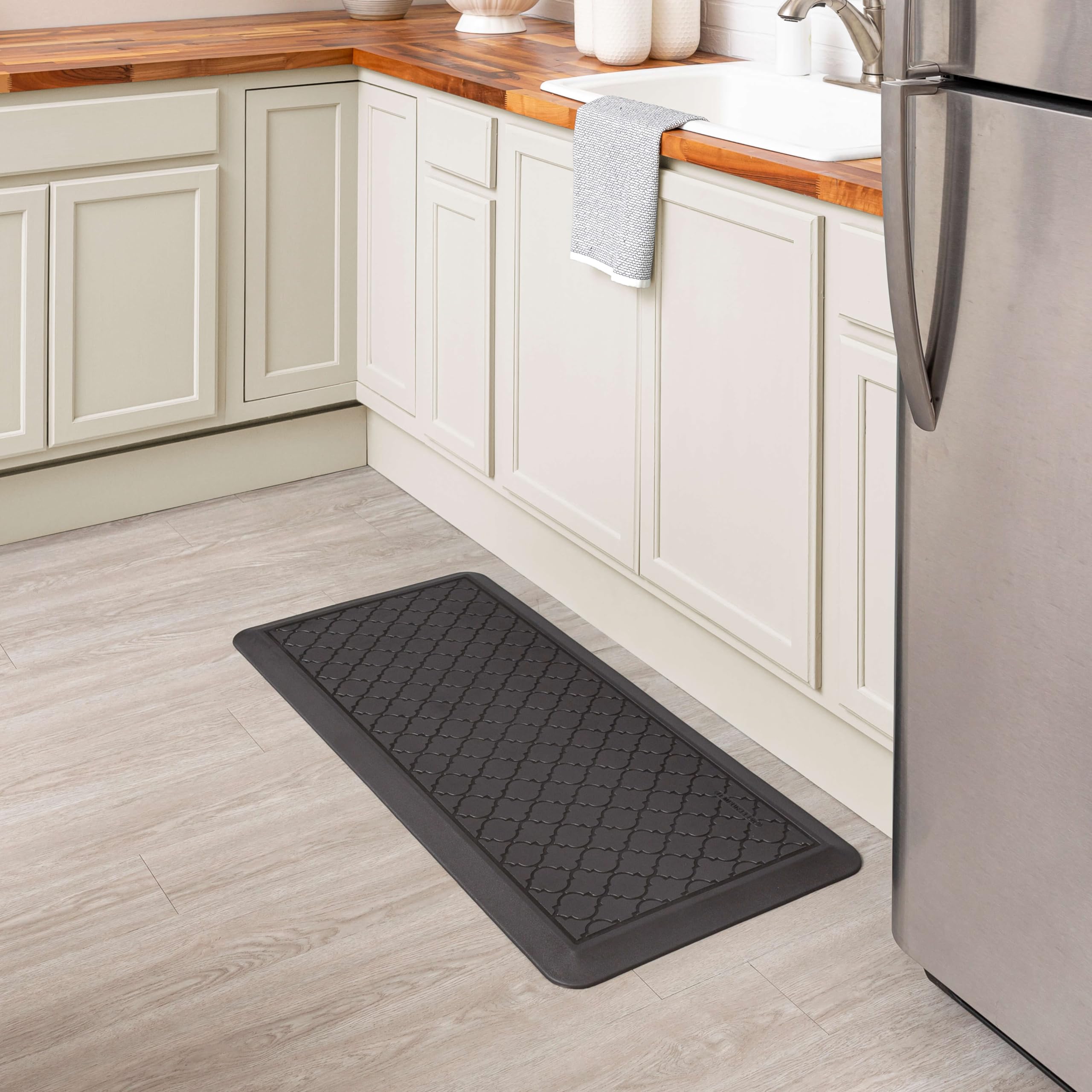 Tempur-Pedic Ultra Comfort Anti-Fatigue Enrejado Cuervo 1' 8" x 3' 6" Cocina Piso Mat Acolchado ergonómico Stand Escritorio Mat Impermeable Antideslizante Espuma