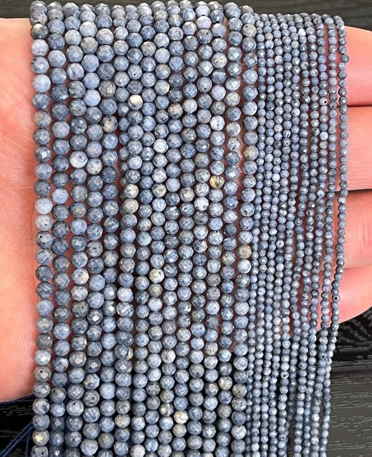 Perles en corail bleu naturel 2mm pour colliers et fabrication de bijoux
