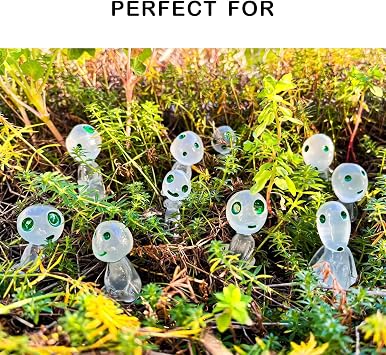 Miniature Cute Glow Elves, Dollhouse Mini Glow Elves, Resin Miniature Glow Elves, for Fairy Garden, Terrarium, Halloween, Landscape Garden, Potted Plants Decoration (10PCS) (Blue)