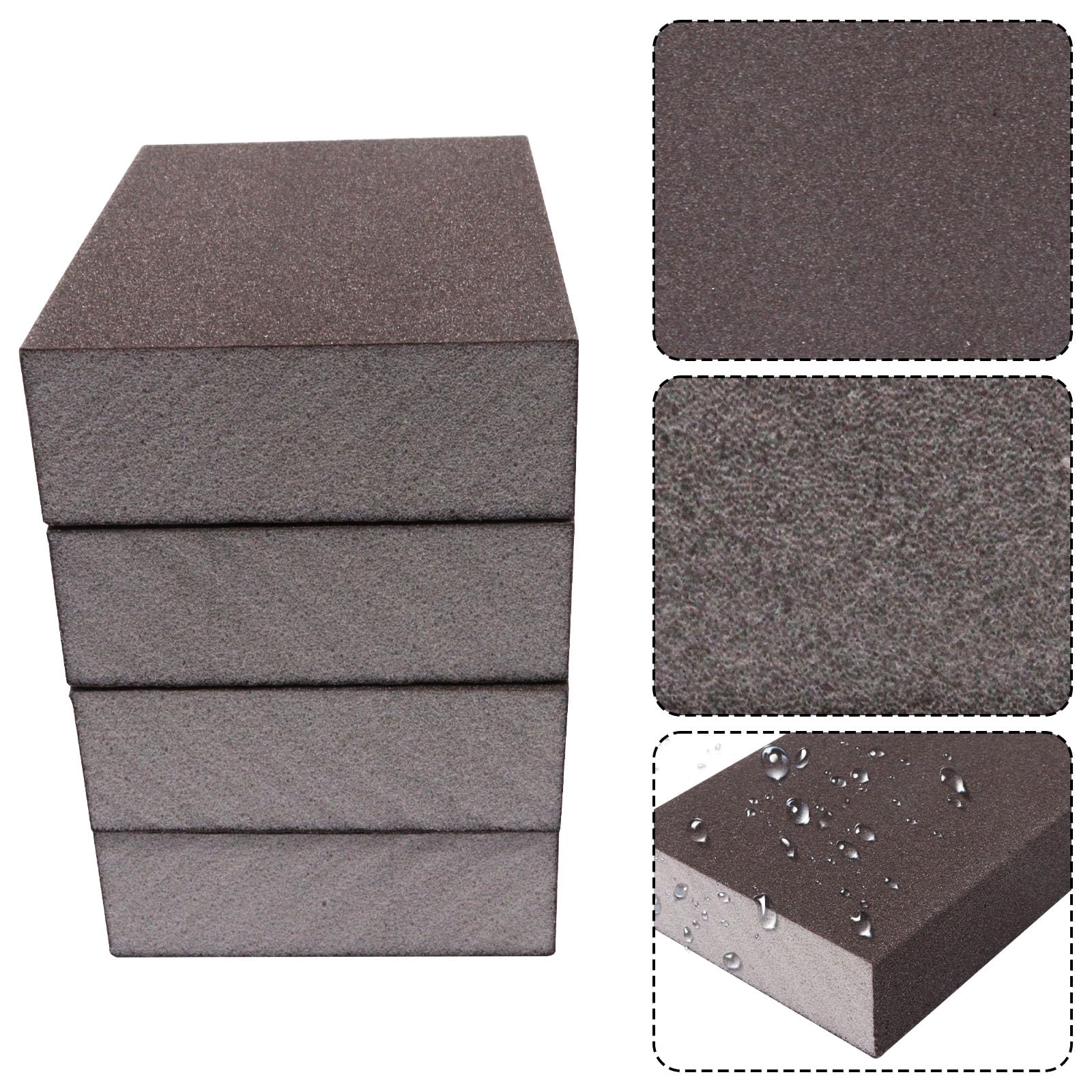 SAMUYA 4 Pcs Sanding Block, 180 Grit Sanding Sponge Sandpaper Block, Reusable Sandpaper Sponge Wet Dry Sanding Sponge for Wood, Metal, Drywall (180 Grit) 1