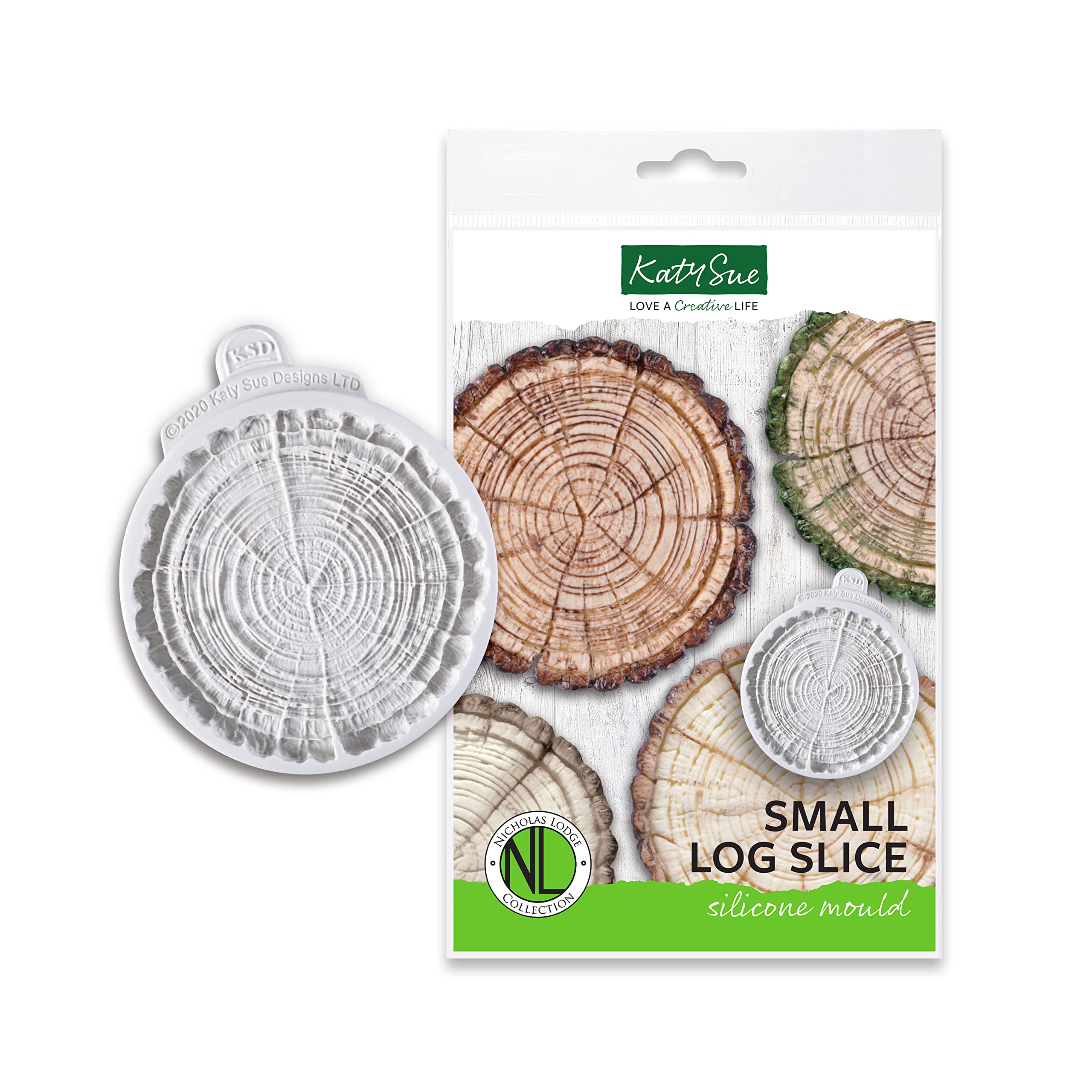 Flower Pro Small Log Slice Silicone Mold for Cake Decorating & Craft For Fondant, Sugar Paste & Air Dry Clay from Katy Sue Designs Fondant, Air Dry Clay & Silicone Molds