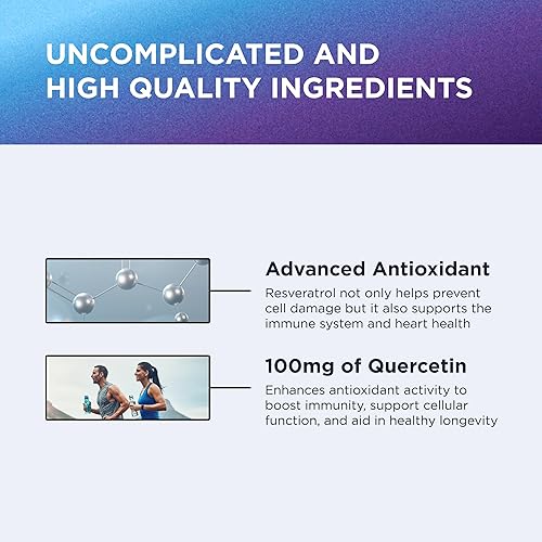 Miniatura 5 de DR. EMIL NUTRITION Suplemento de resveratrol - Suplemento para el envejecimiento saludable con 500 mg de resveratrol y 100 mg de quercetina - Apoya
