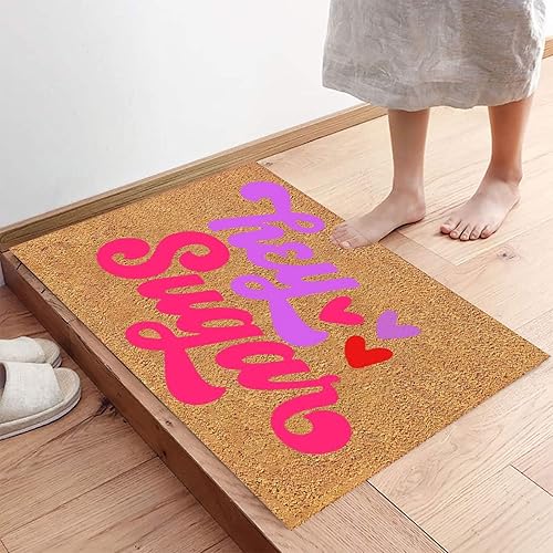 Miniatura 6 de Felpudo de San Valentín Hey Sugar Felpudo de bienvenida para interiores y exteriores, felpudo para puerta delantera, cocina, decoración del hogar,