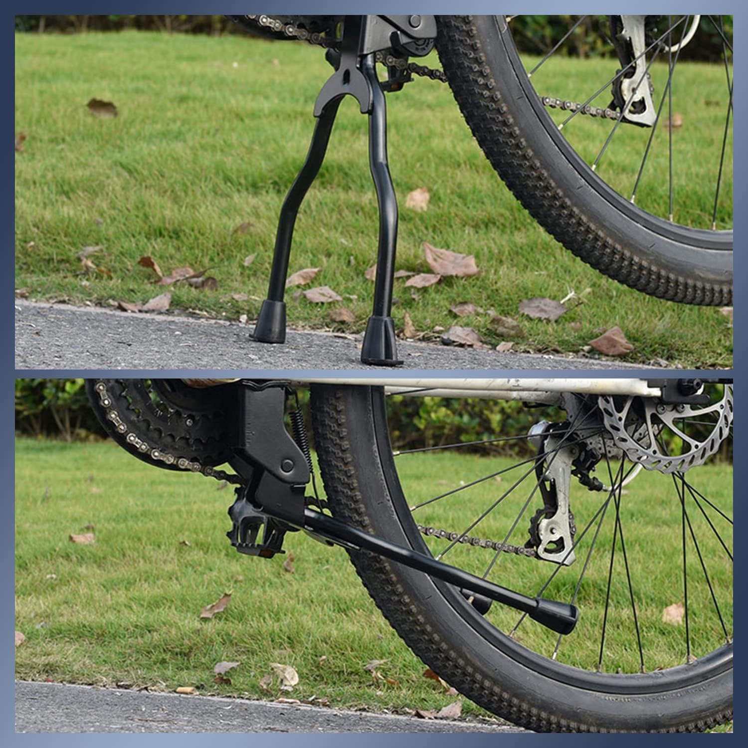 Béquille de vélo à double jambe centrale, béquille réglable, convient aux vélos avec cadre de taille 66 cm et plus pour Cruiser, vélo de route et vélo hybride