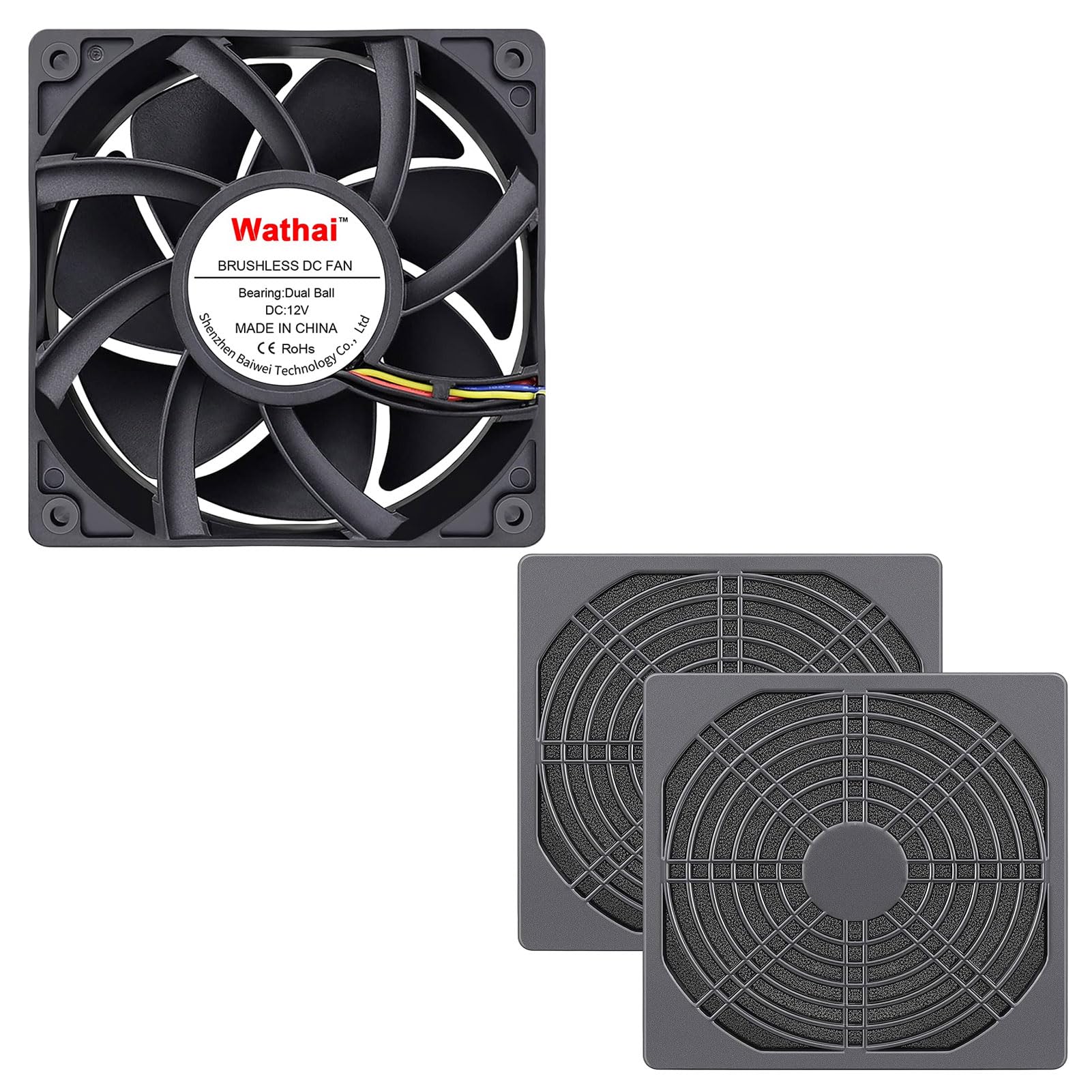 ファンデーション Amazon.com: Wathai 12038 120mm x 38mm PWM Computer PC Case Fan 12V