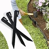 Meision 20 picchetti in plastica da 25 cm, per bordo del prato, in plastica robusta, adatti per terreni morbidi in prati e giardini, antracite - 5