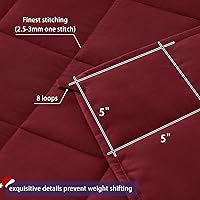 Vista 4 de Yescool - Manta con peso para adultos (20 libras, 60 x 80 pulgadas, rojo), manta gruesa pesada para cama tamaño Queen/Full para dormir, perfecta