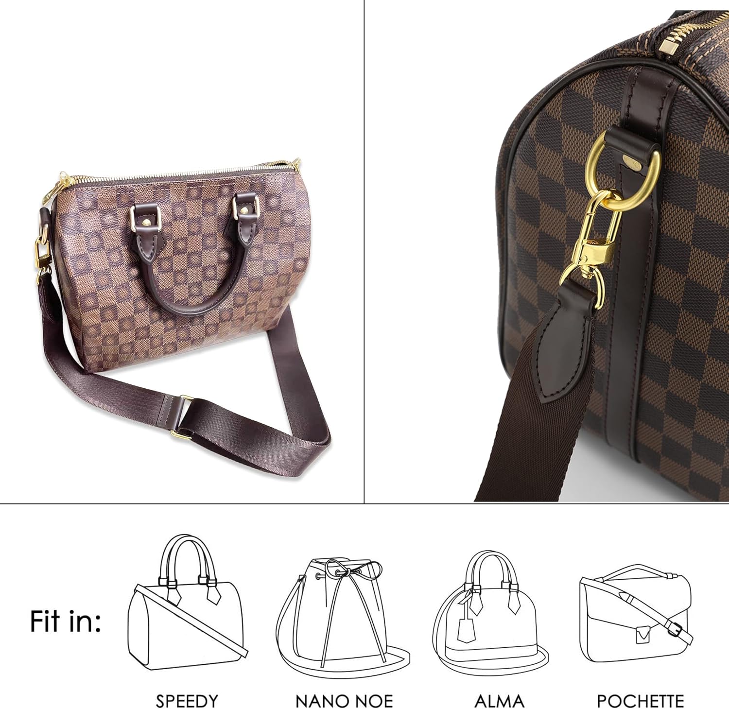 Purse Strap Replacement Crossbody Handbag Stripe Wide Adjustable - Image 2