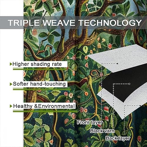 Miniatura 189 de Retro 70s Floral Blackout Window Curtains, Watercolor Flower Plant Rustic Modern Style Pattern Window Drapes, for Bedroom Living Room 42x45in 2