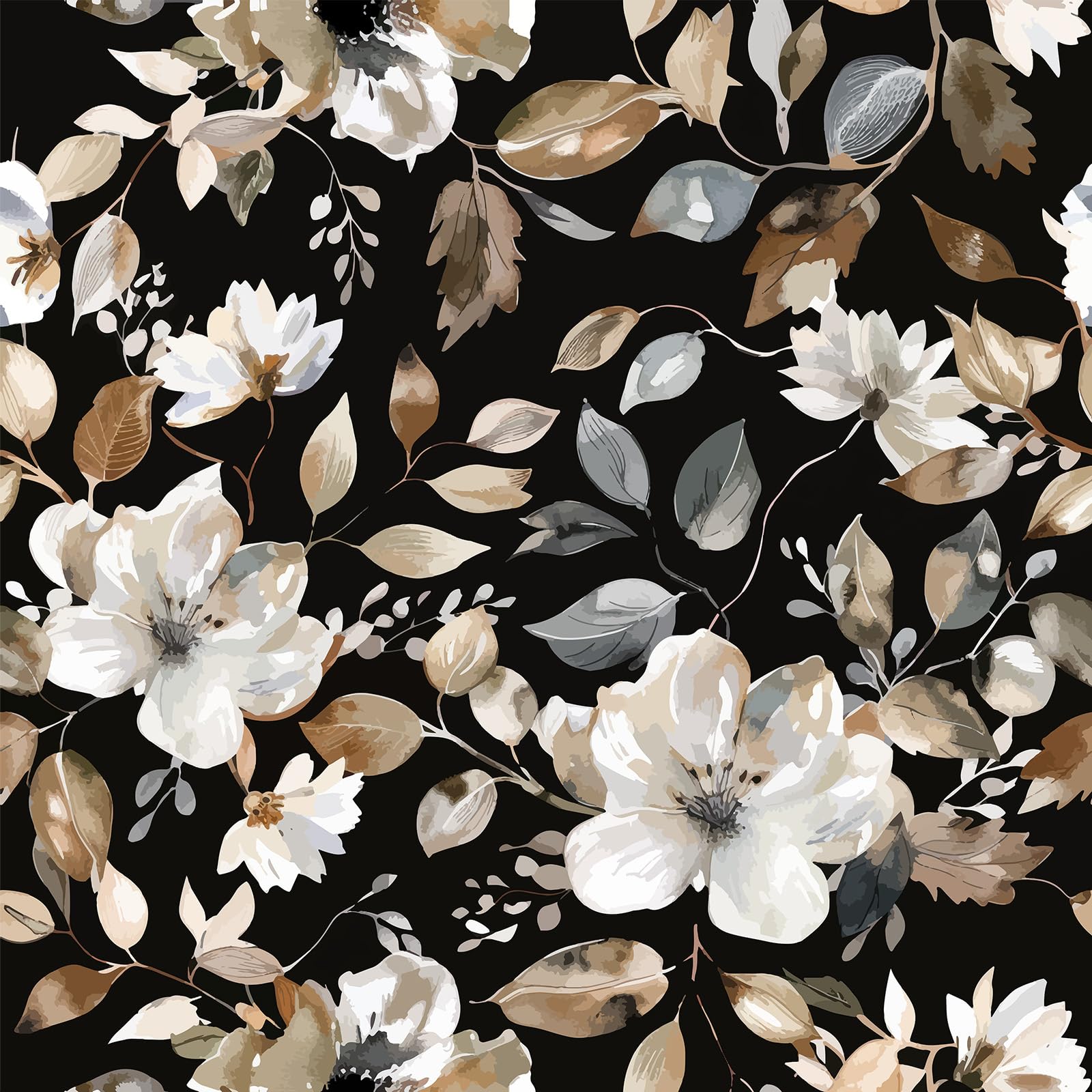 Vintage Dark Floral Peel and Stick Wallpaper 17.7' x 124'