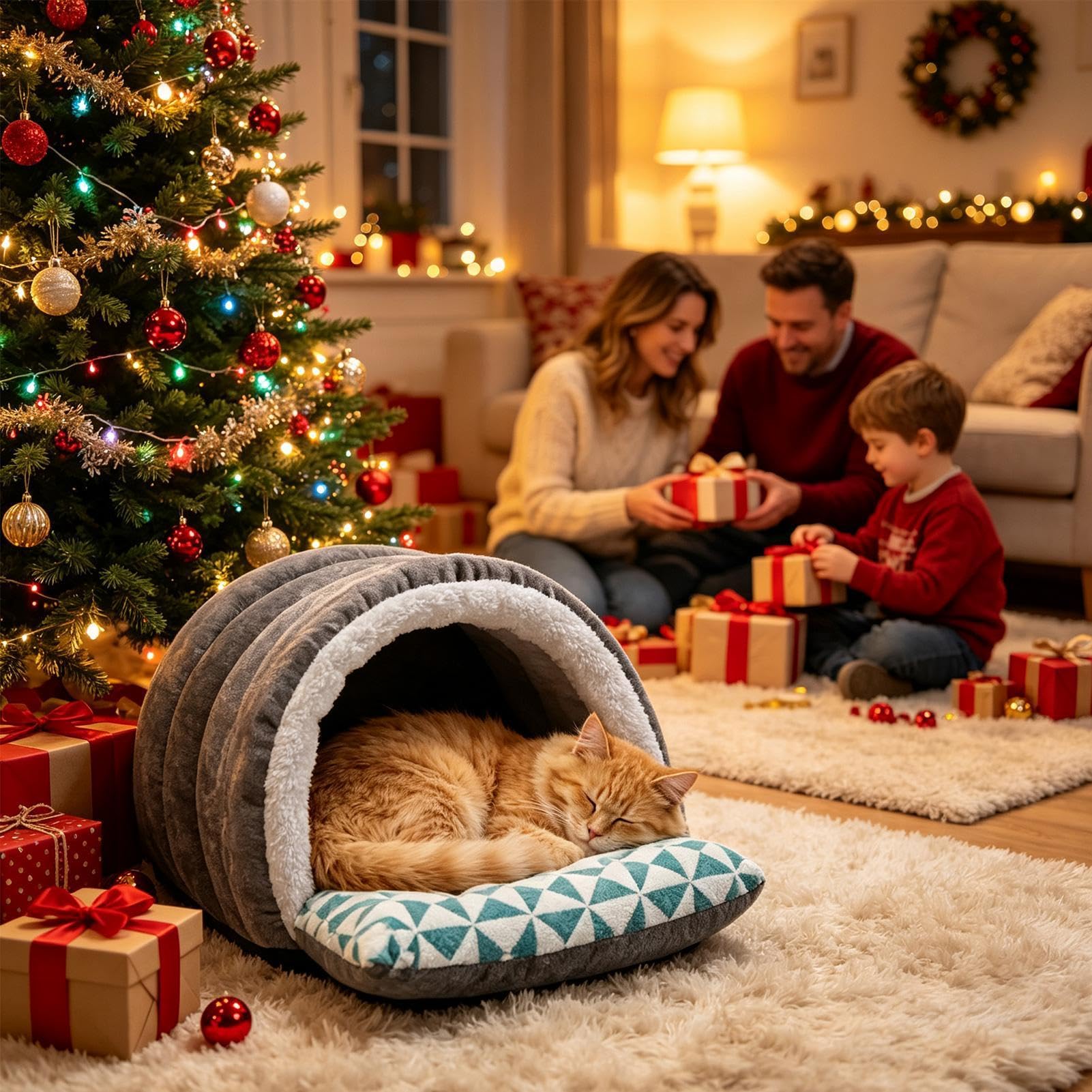 Genérico Cuccia per gatti, coperta isolante con cappuccio, per animali